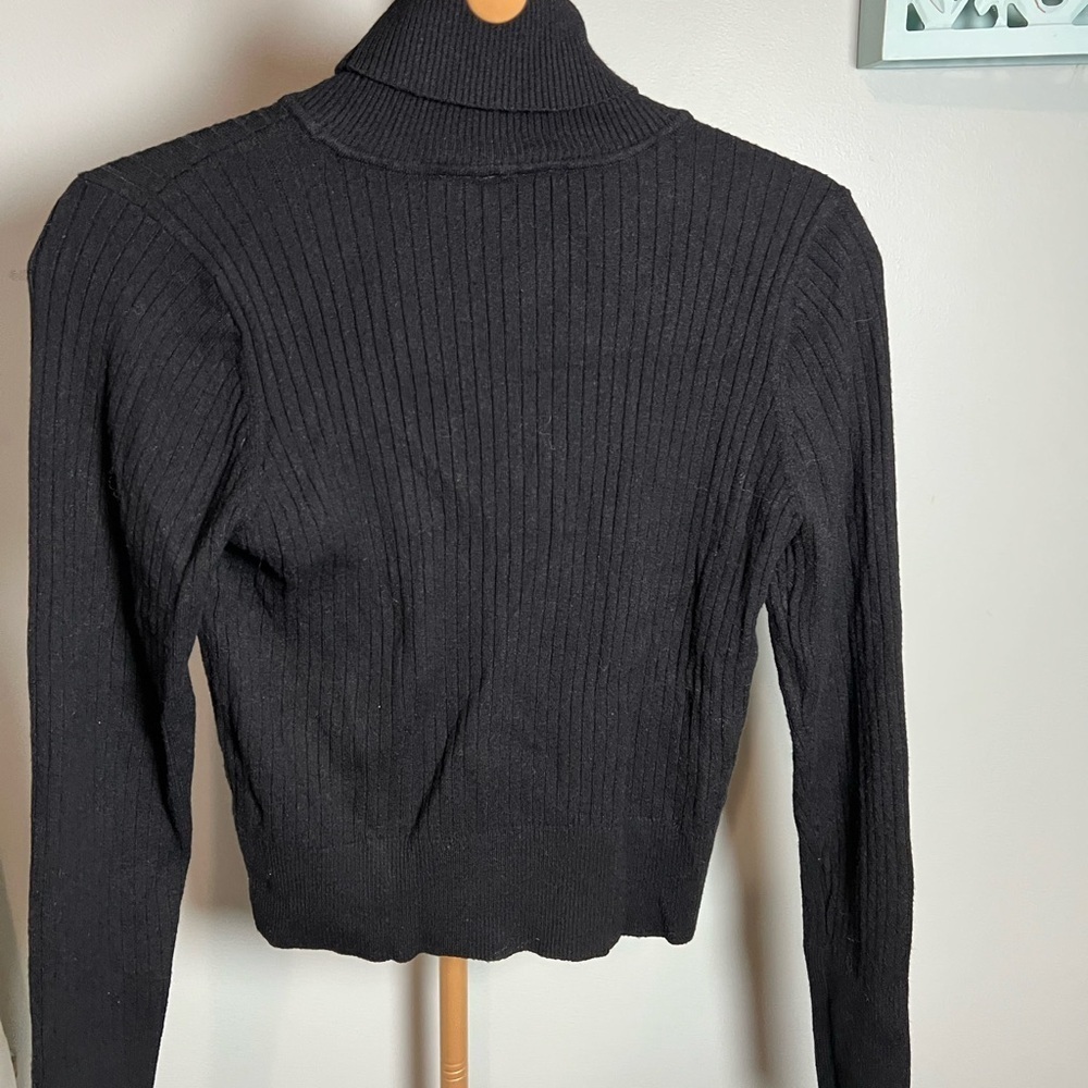 Rays by CYRUS Black Ribbed Turtleneck Sweater - Picture 3 of 3